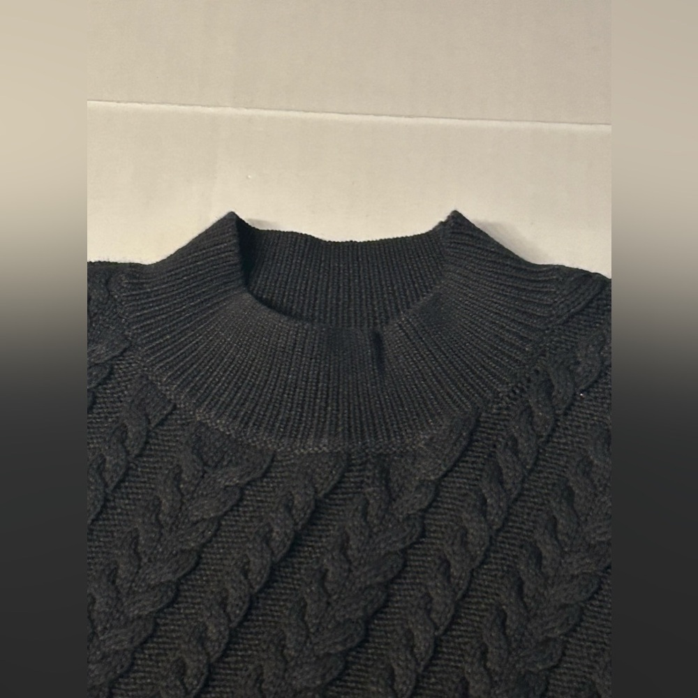 NWT $89 Talbots Woman CABLEKNIT SLEEVELESS SWEATER Black Size 1X - Picture 4 of 8